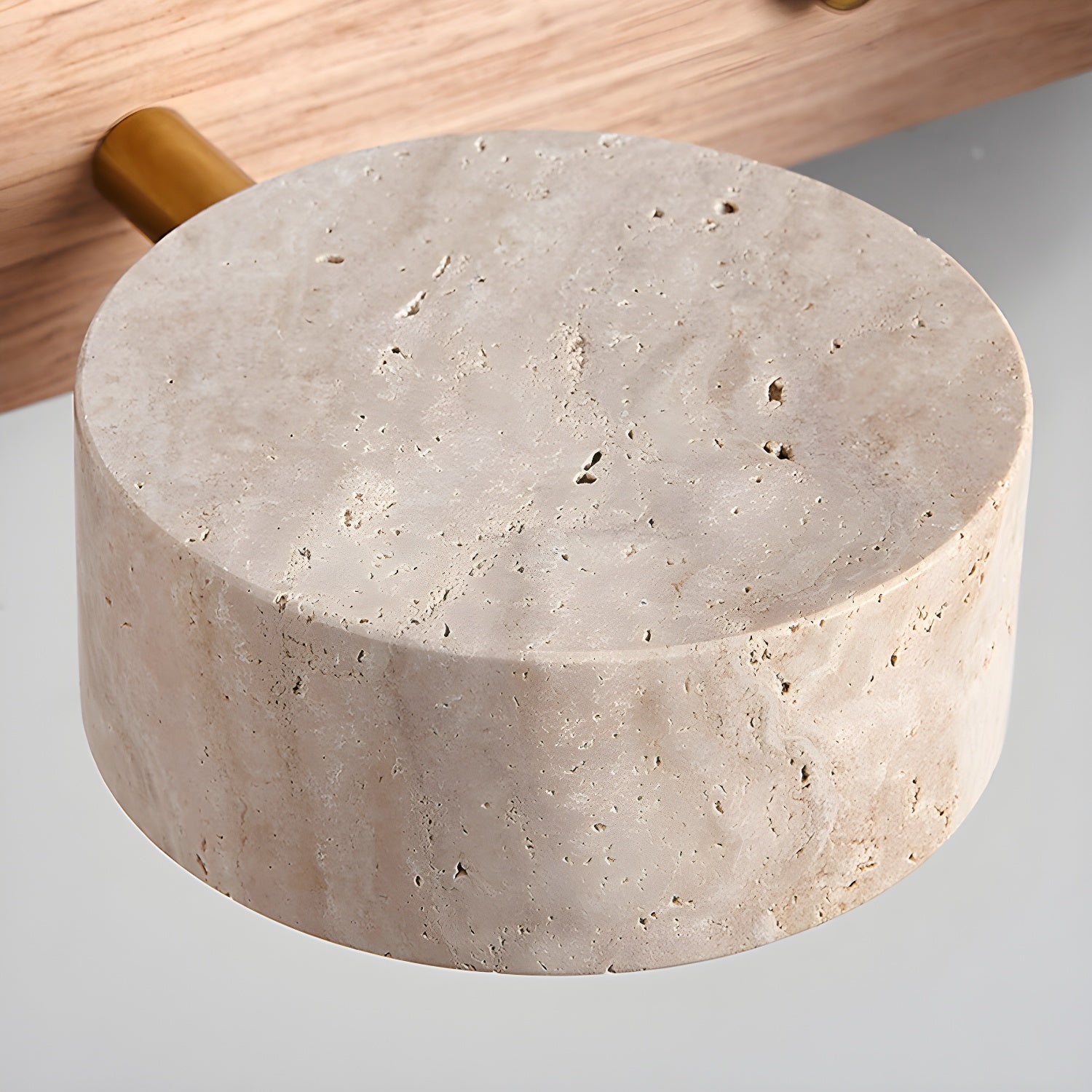 Modern Travertine Round LED Wall Sconce 1-Light