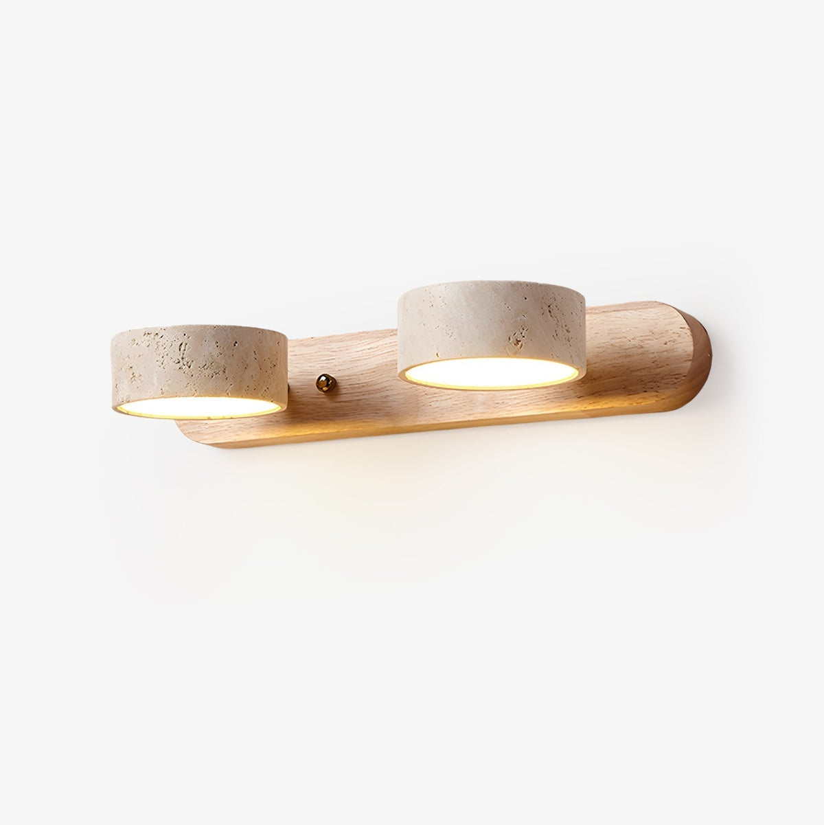 Applique da parete moderna in travertino rotonda con LED a 1 luce