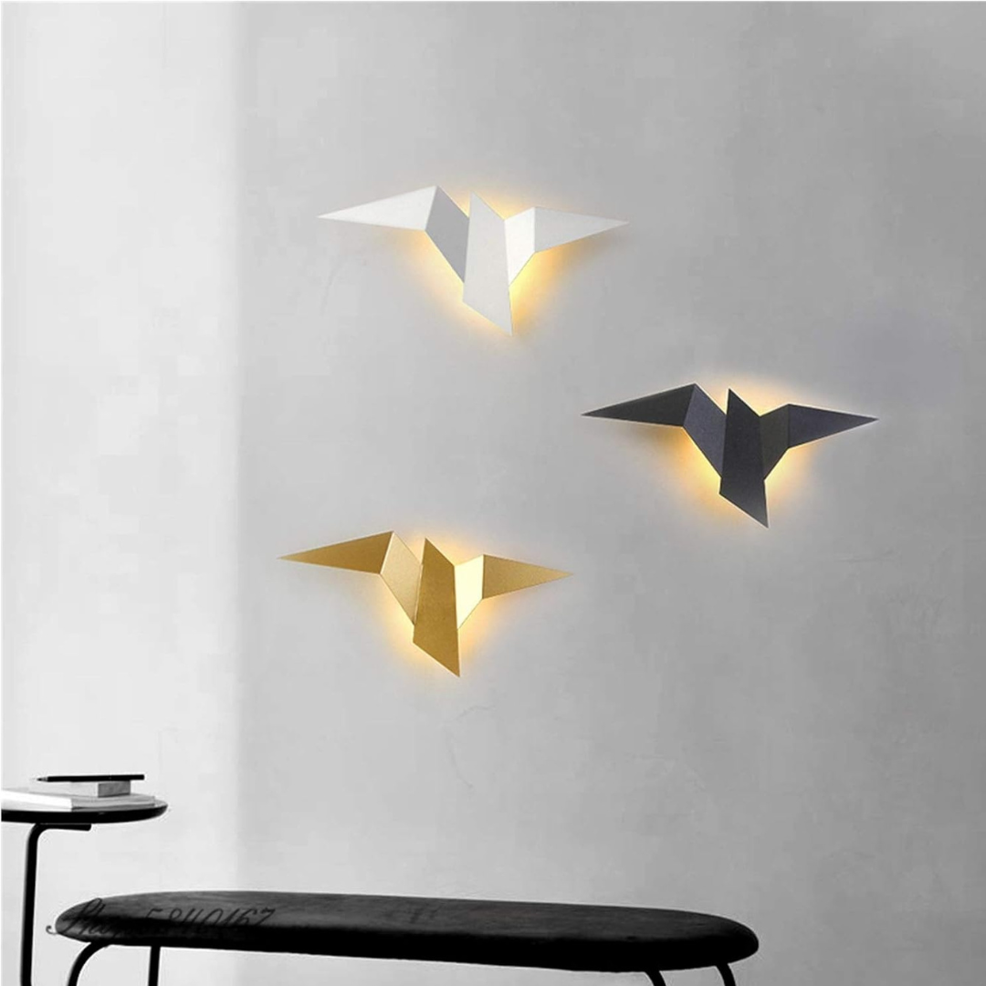 Unieke Origami Wandlamp – Stijlvolle Binnenwandlampen voor Woonkamer en Slaapkamer, Warm LED Licht, Metalen Ontwerp