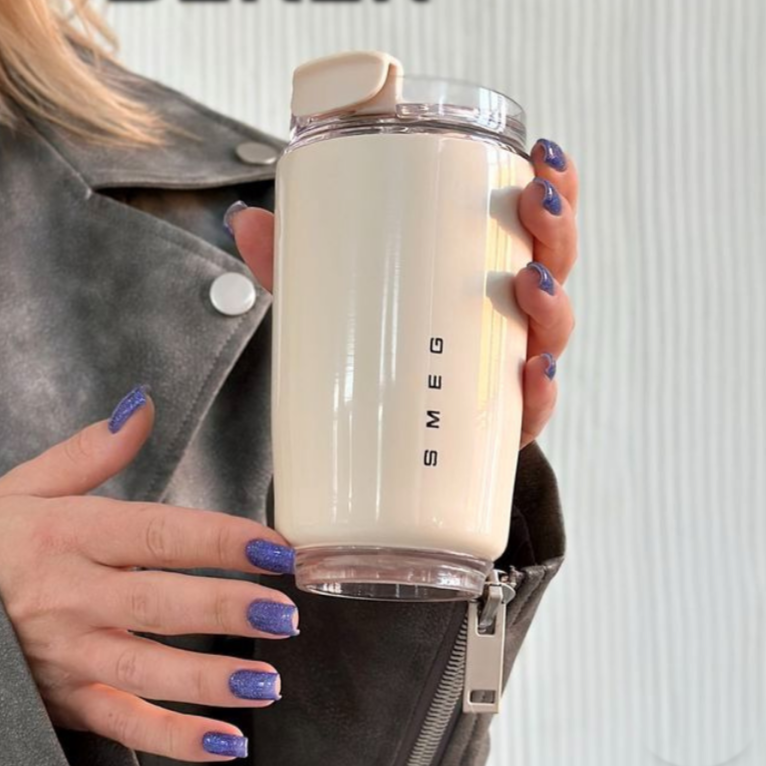 Puili | LuxeTherm Eleganter Thermobecher aus Edelstahl – Isolierter Mehrwegbecher für heiße & kalte Getränke