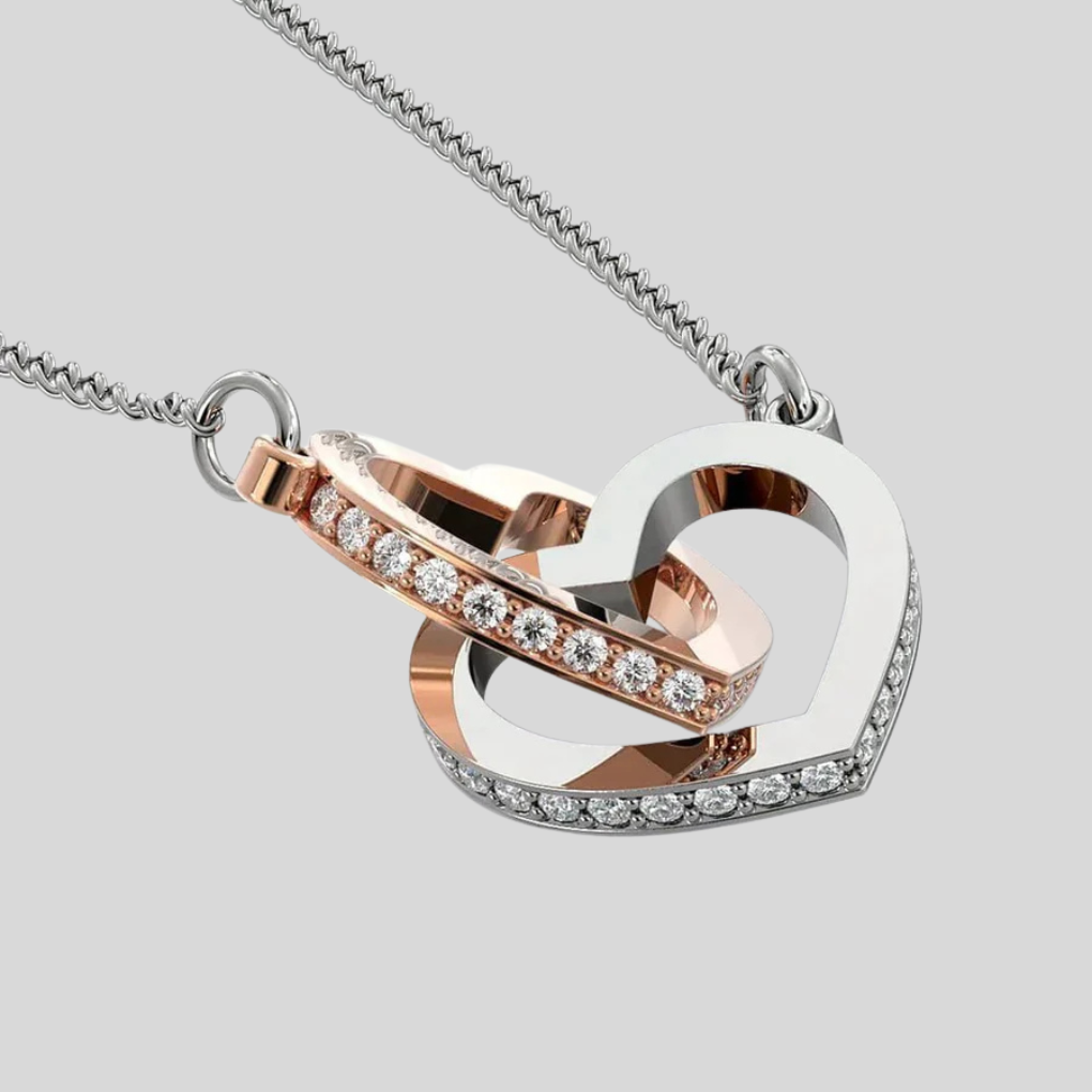 Collana con pendente a due cuori da donna