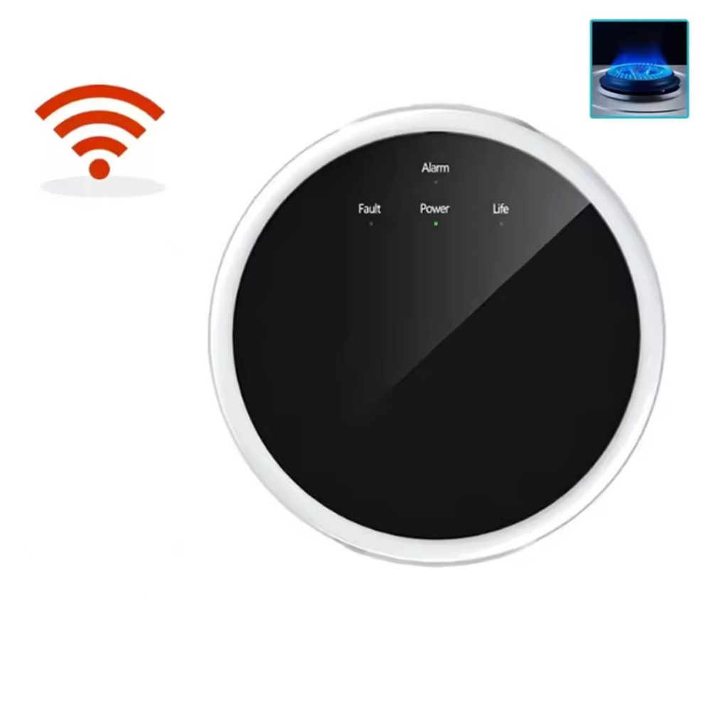 Smart gasdetektor APP-kontrol LED naturgasalarm med høj følsomhed EU-stik