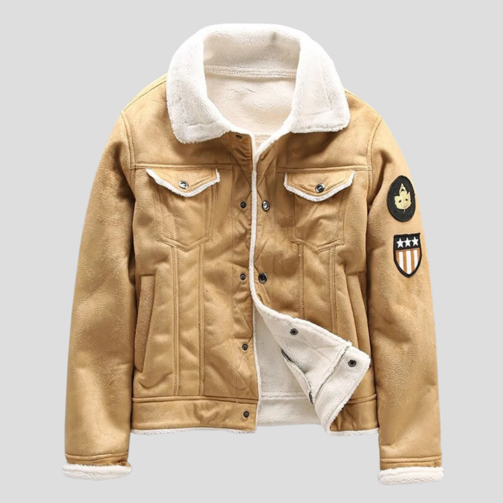 Giacca biker in camoscio da uomo