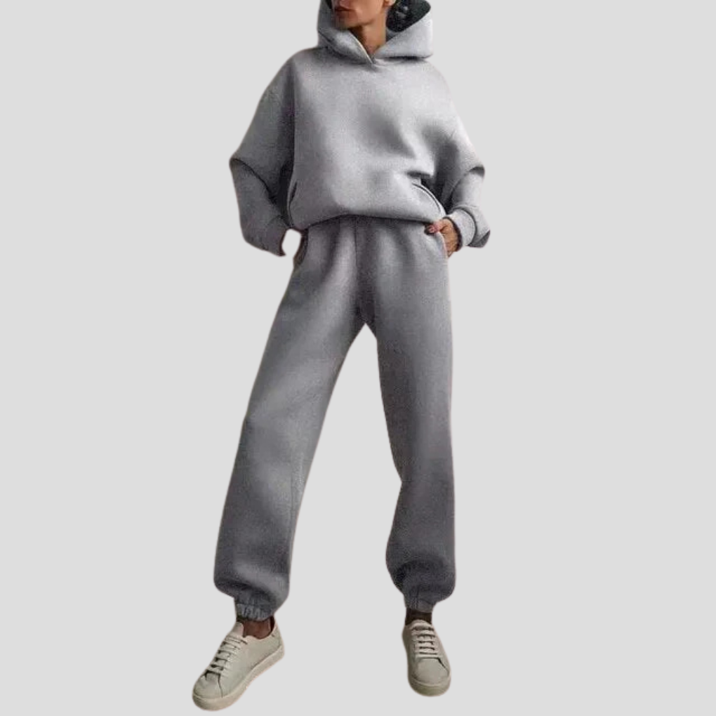 Damen Kapuzenpullover- und Jogginganzug-Set – Bequeme Winterfreizeitkleidung