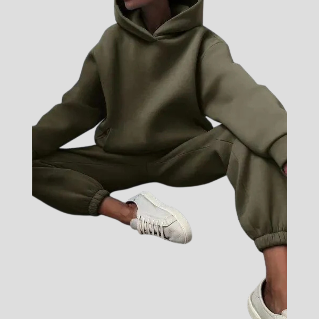 Damen Kapuzenpullover- und Jogginganzug-Set – Bequeme Winterfreizeitkleidung