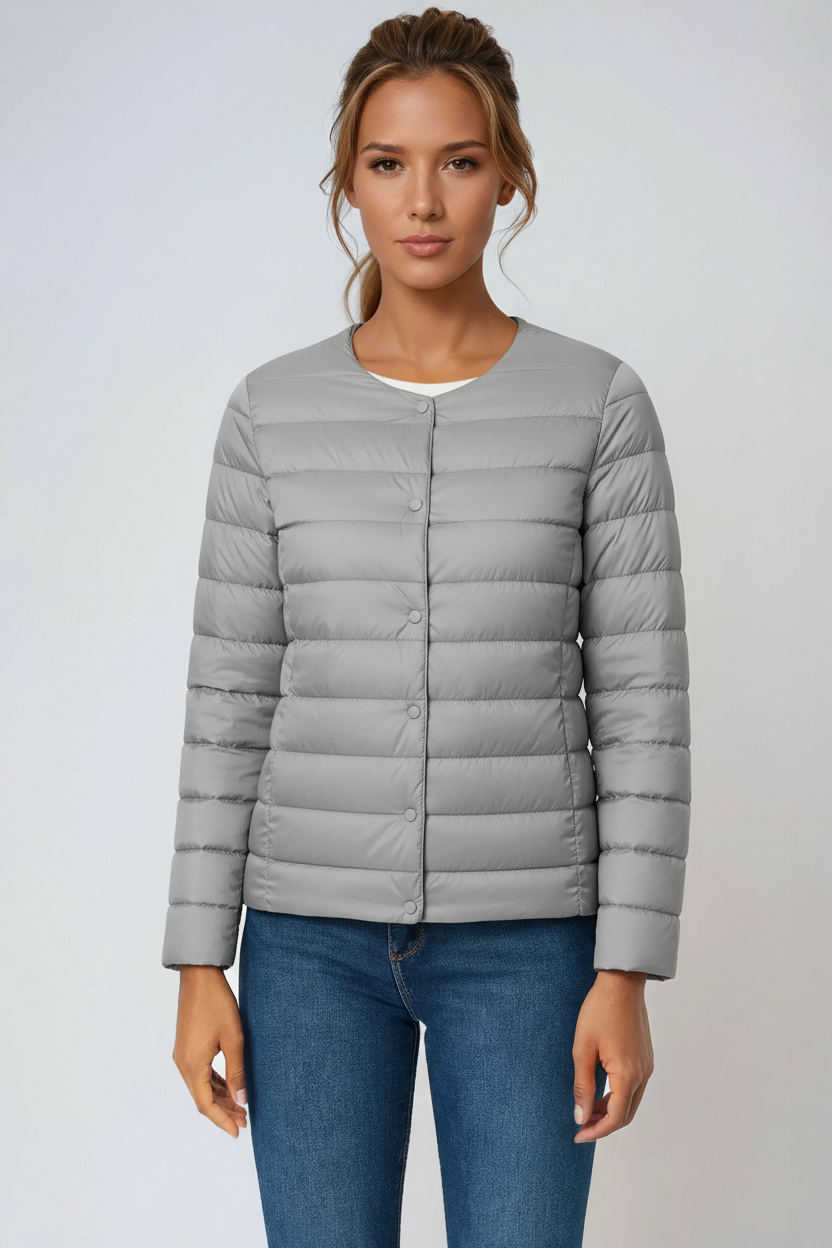 WOMEN’S PUFFER JACKET | BLACK LIGHTWEIGHT QUILTED COAT