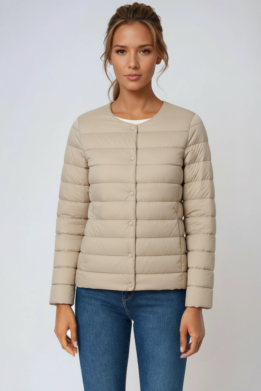 WOMEN’S PUFFER JACKET | BLACK LIGHTWEIGHT QUILTED COAT
