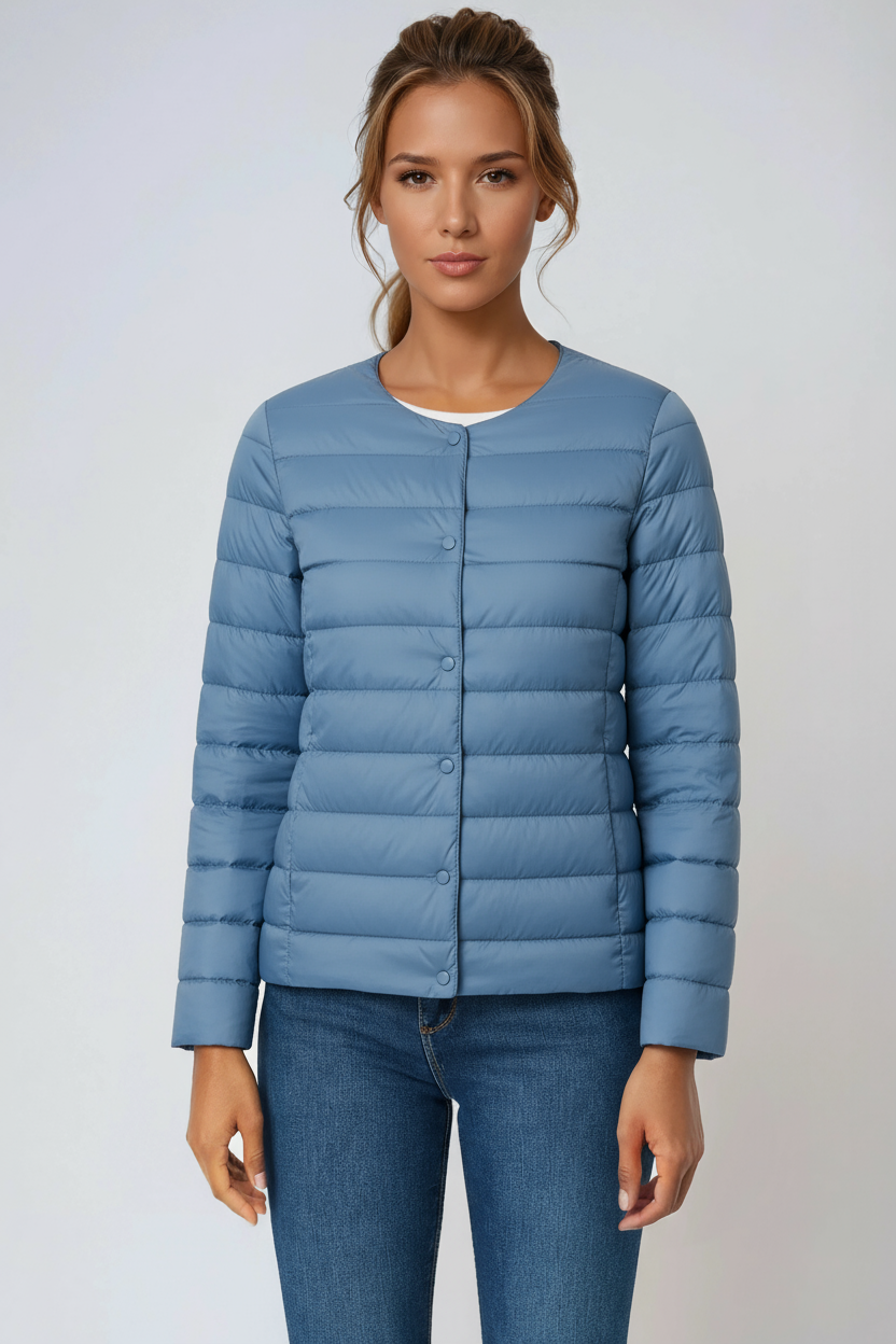 WOMEN’S PUFFER JACKET | BLACK LIGHTWEIGHT QUILTED COAT