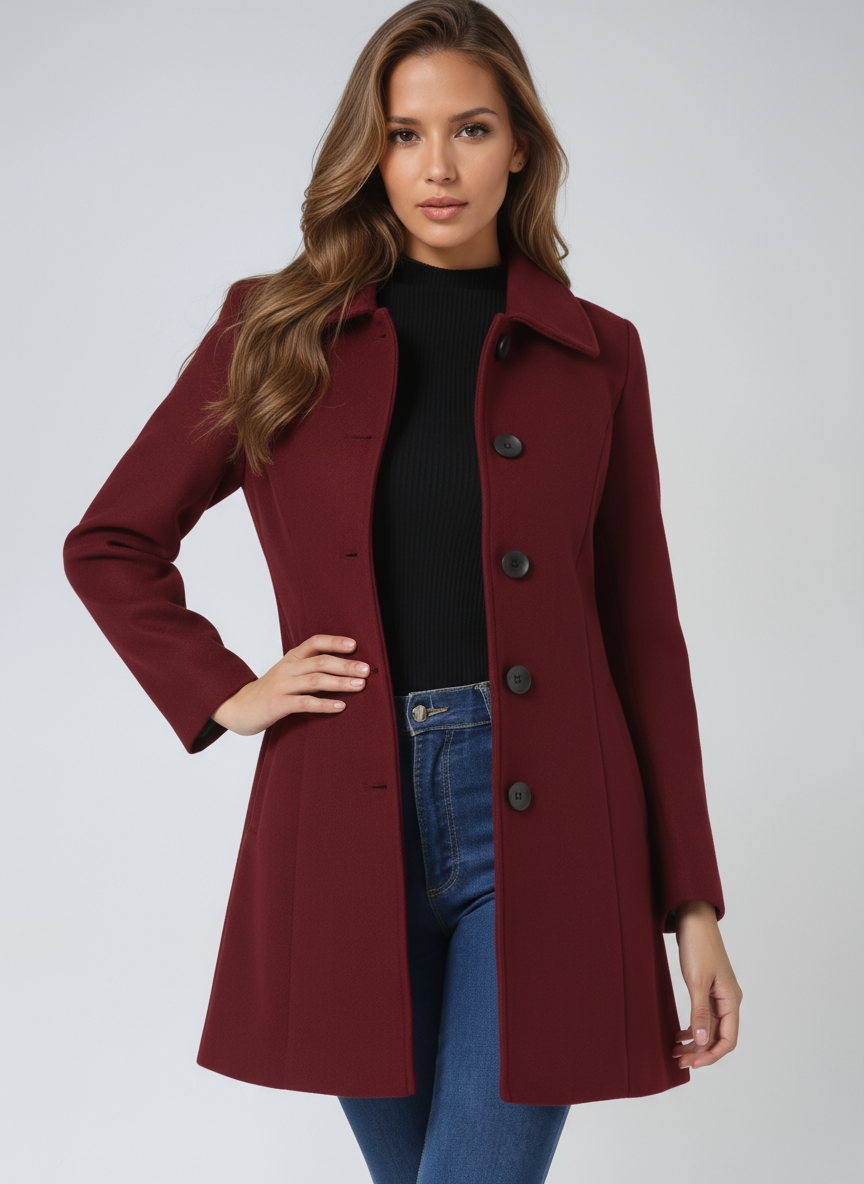 ENKELTKNAPPET VINTER TRENCHCOAT