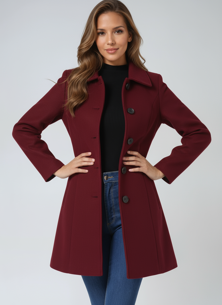 ENKELTKNAPPET VINTER TRENCHCOAT