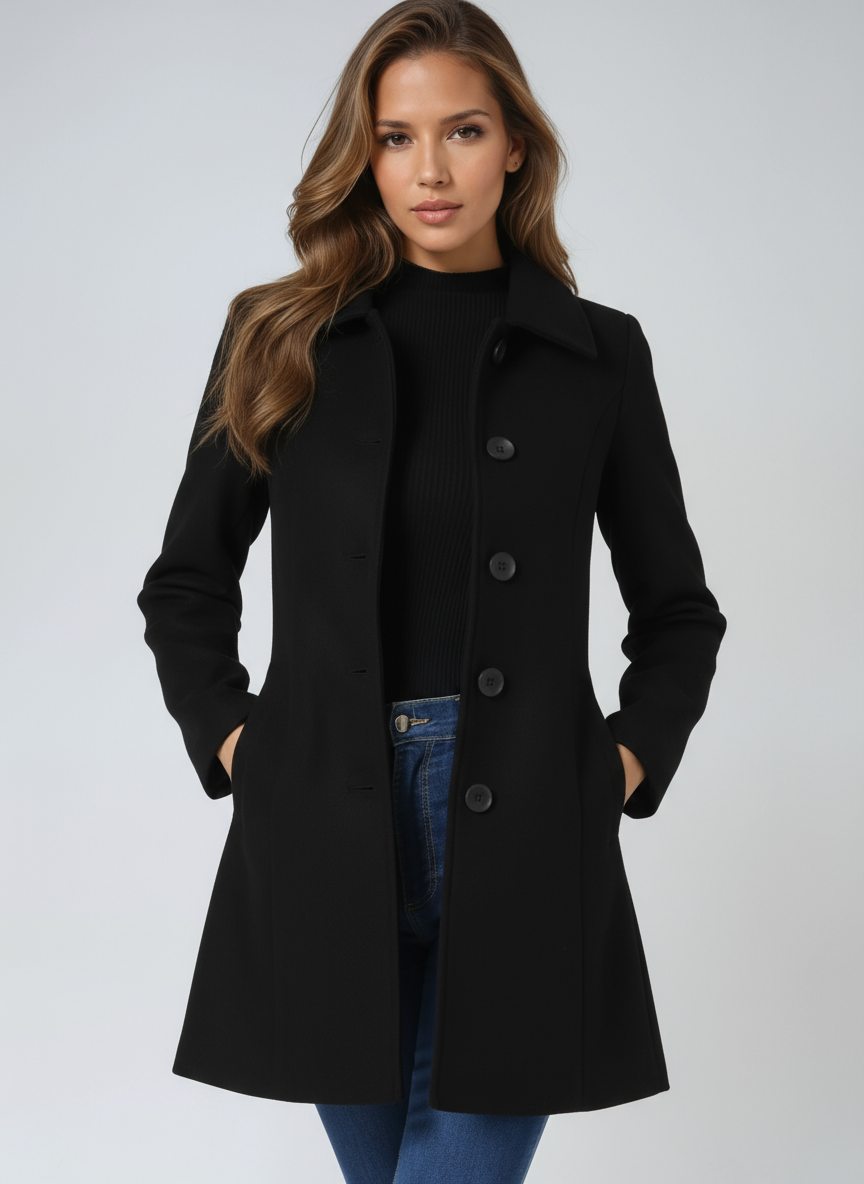 ENKELTKNAPPET VINTER TRENCHCOAT