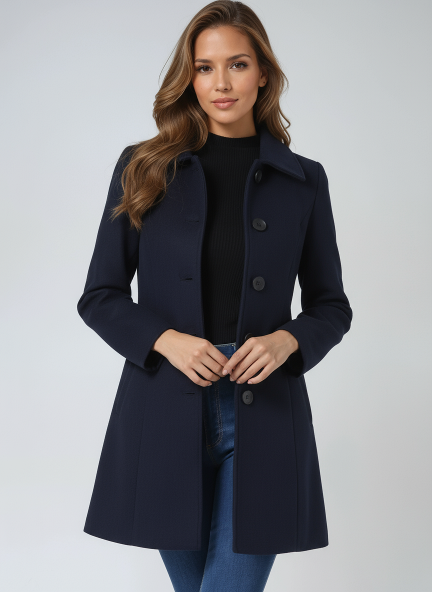 ENKELTKNAPPET VINTER TRENCHCOAT