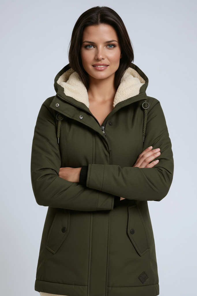 PARKA JAKKE | VINTERJAKKE MED FLEECEHÆTTE