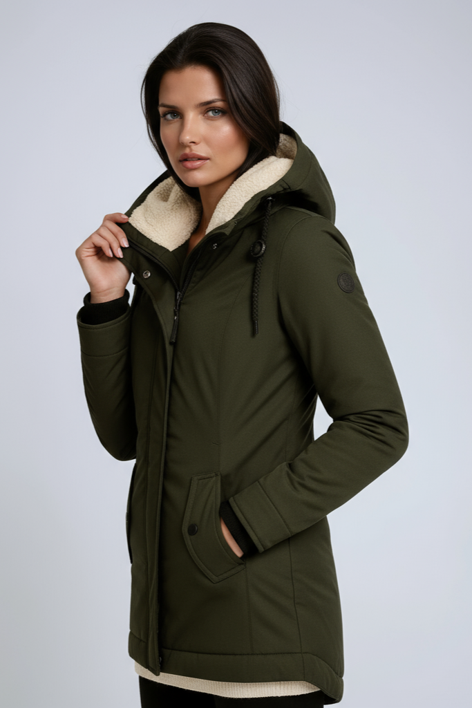 PARKA JAKKE | VINTERJAKKE MED FLEECEHÆTTE