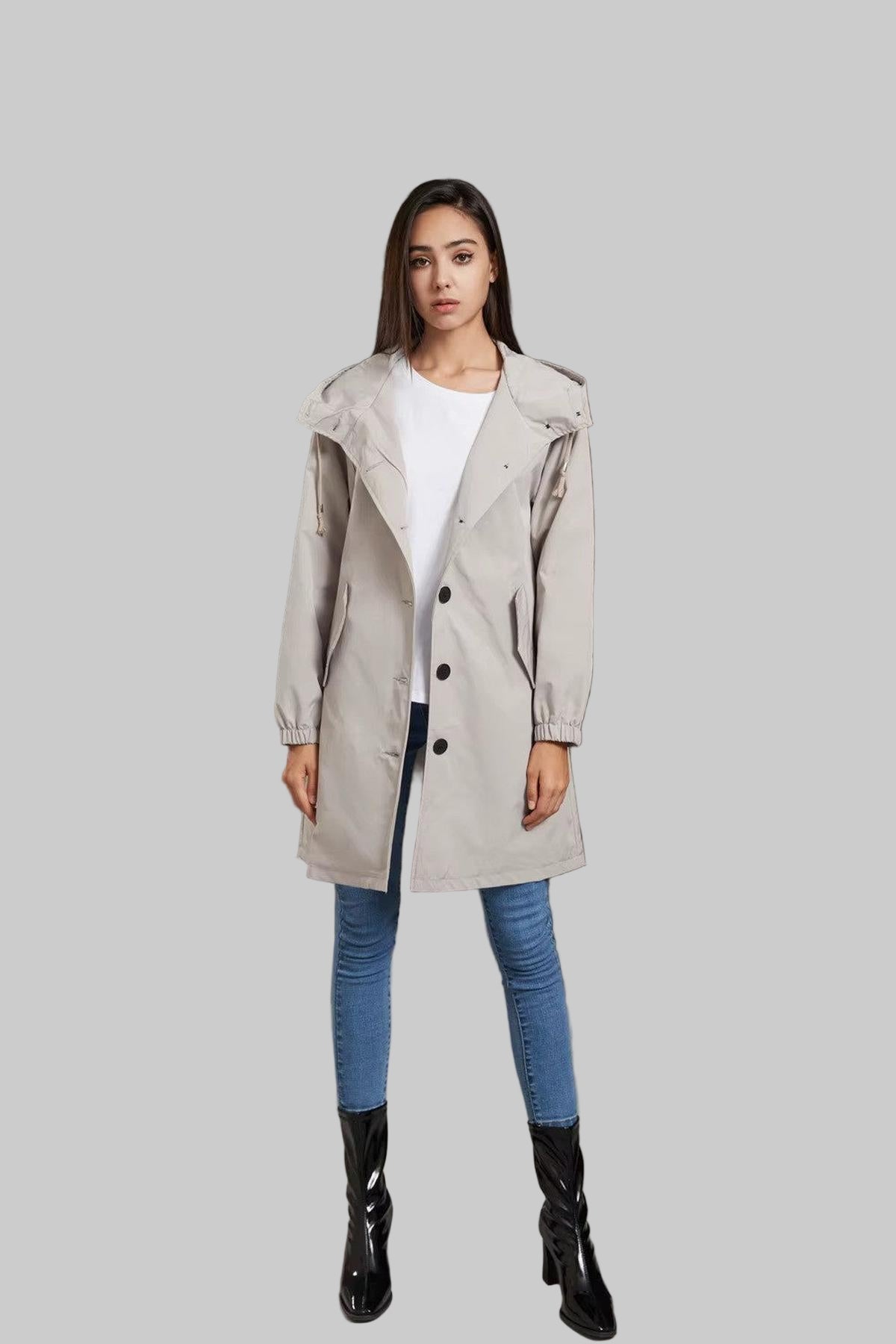 Women’s Hooded Rain Trench