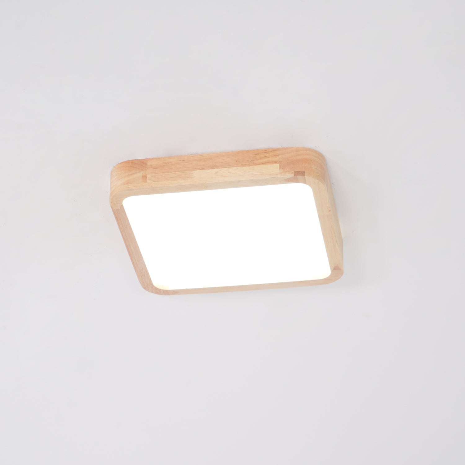 Modern Nordic Round Wooden LED Flush Mount Ceiling 1-Light