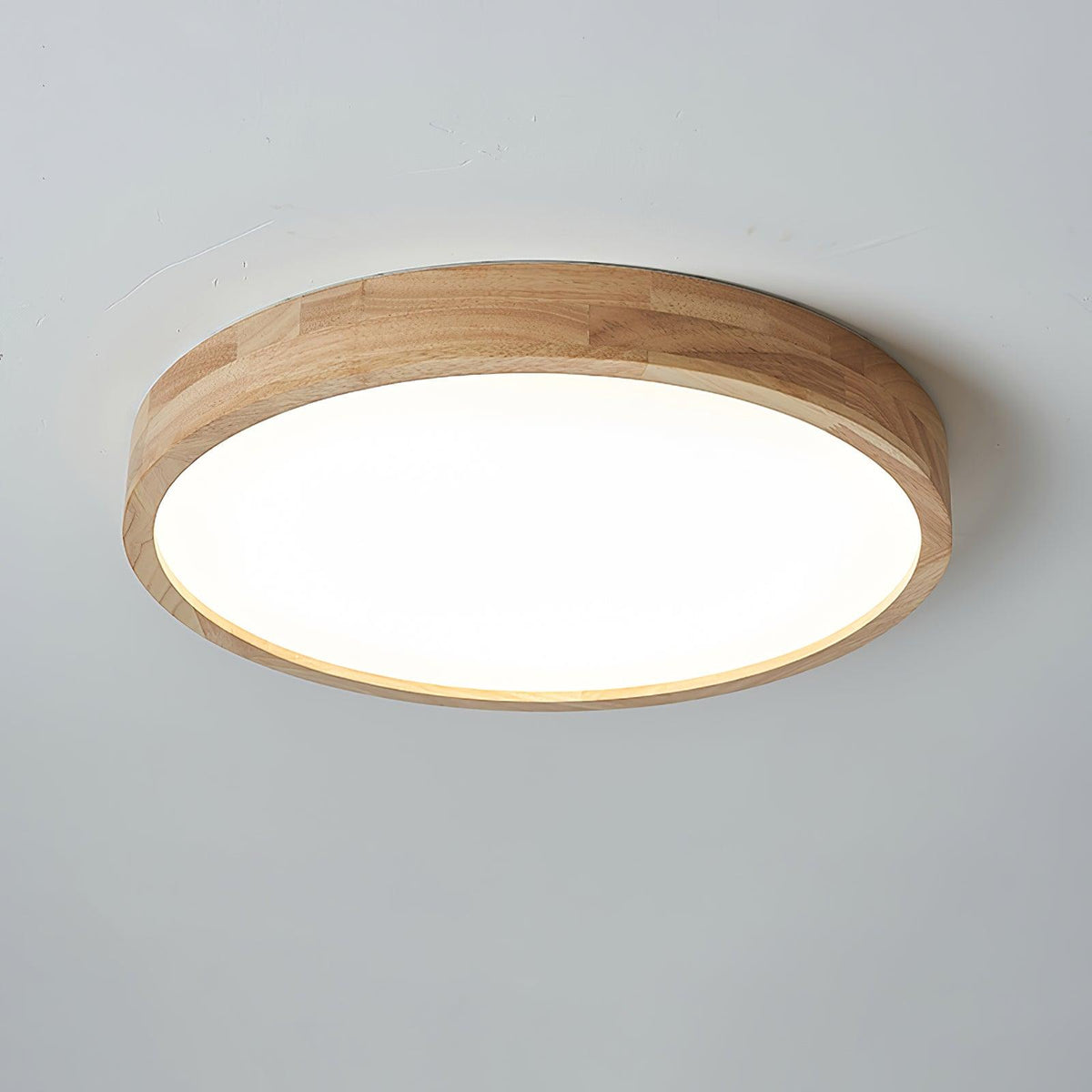 Moderner nordischer runder Holz-LED-Deckenleuchte, 1-flammig  