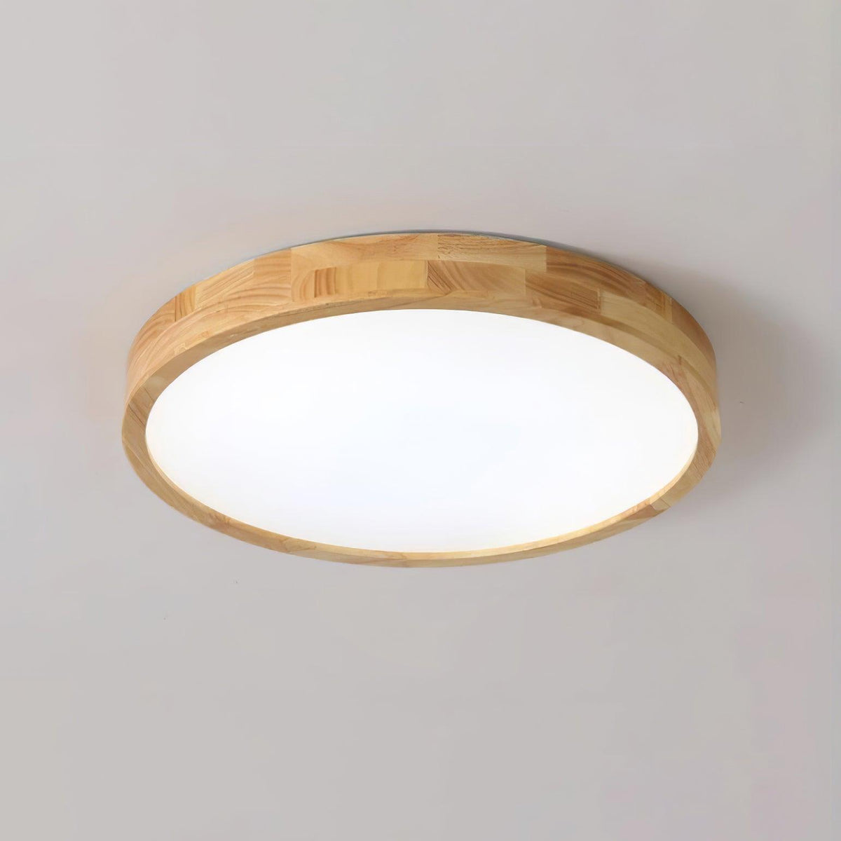 Moderner nordischer runder Holz-LED-Deckenleuchte, 1-flammig  
