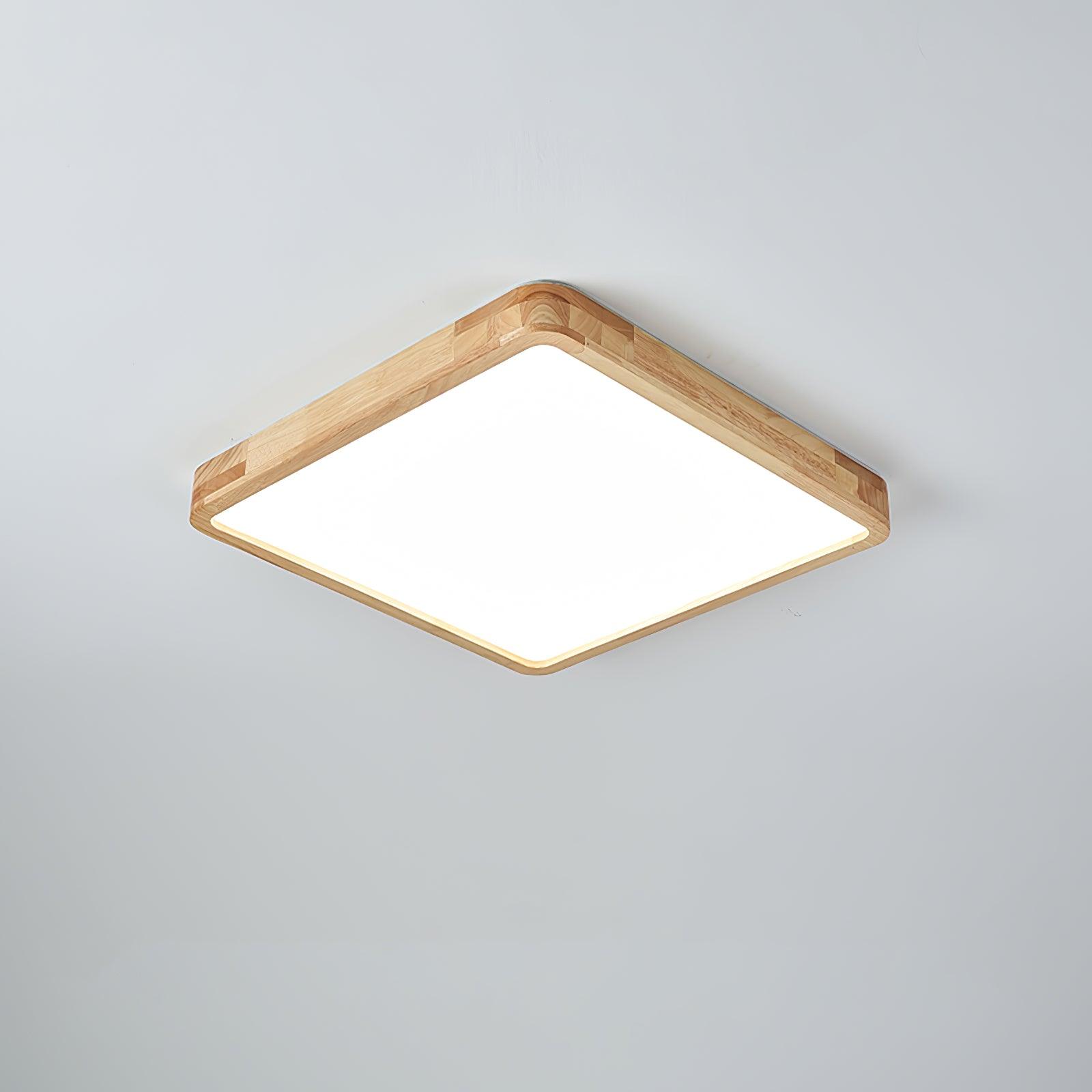 Modern Nordic Round Wooden LED Flush Mount Ceiling 1-Light