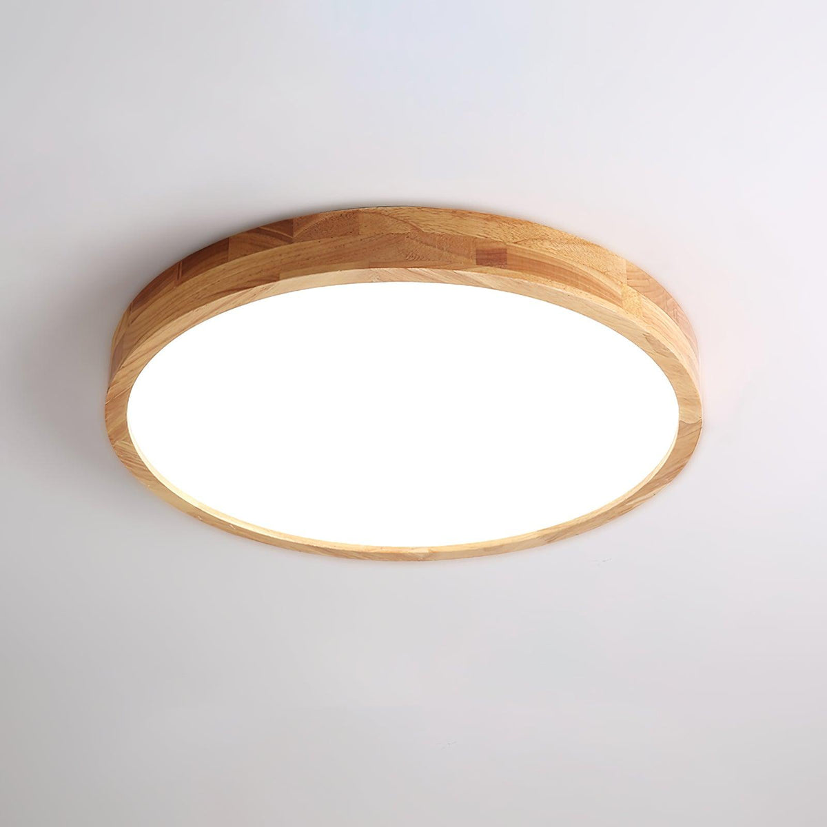 Moderner nordischer runder Holz-LED-Deckenleuchte, 1-flammig  