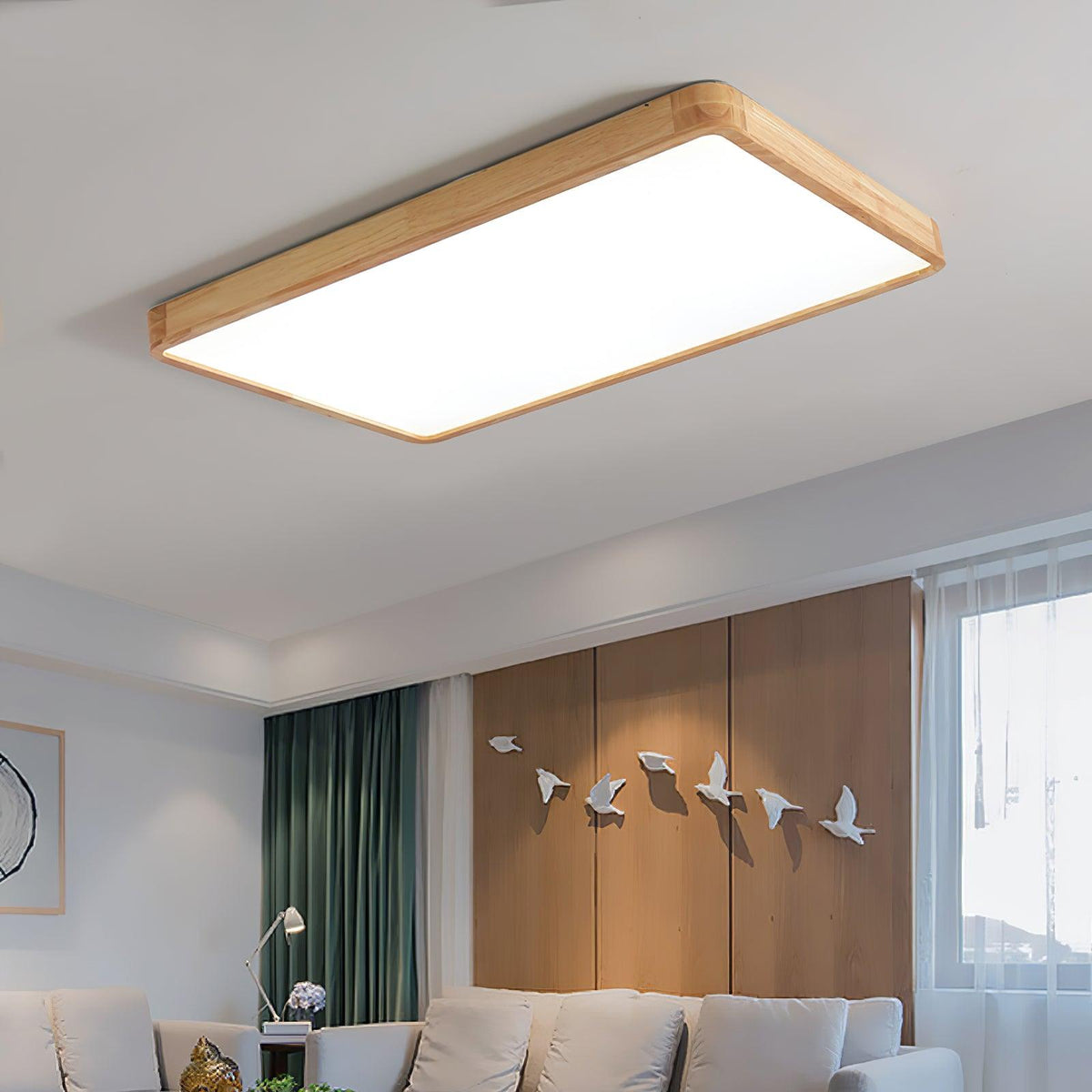 Moderner nordischer runder Holz-LED-Deckenleuchte, 1-flammig  