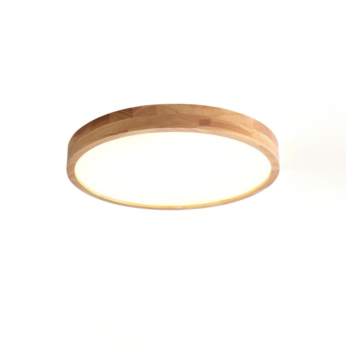 Moderner nordischer runder Holz-LED-Deckenleuchte, 1-flammig  
