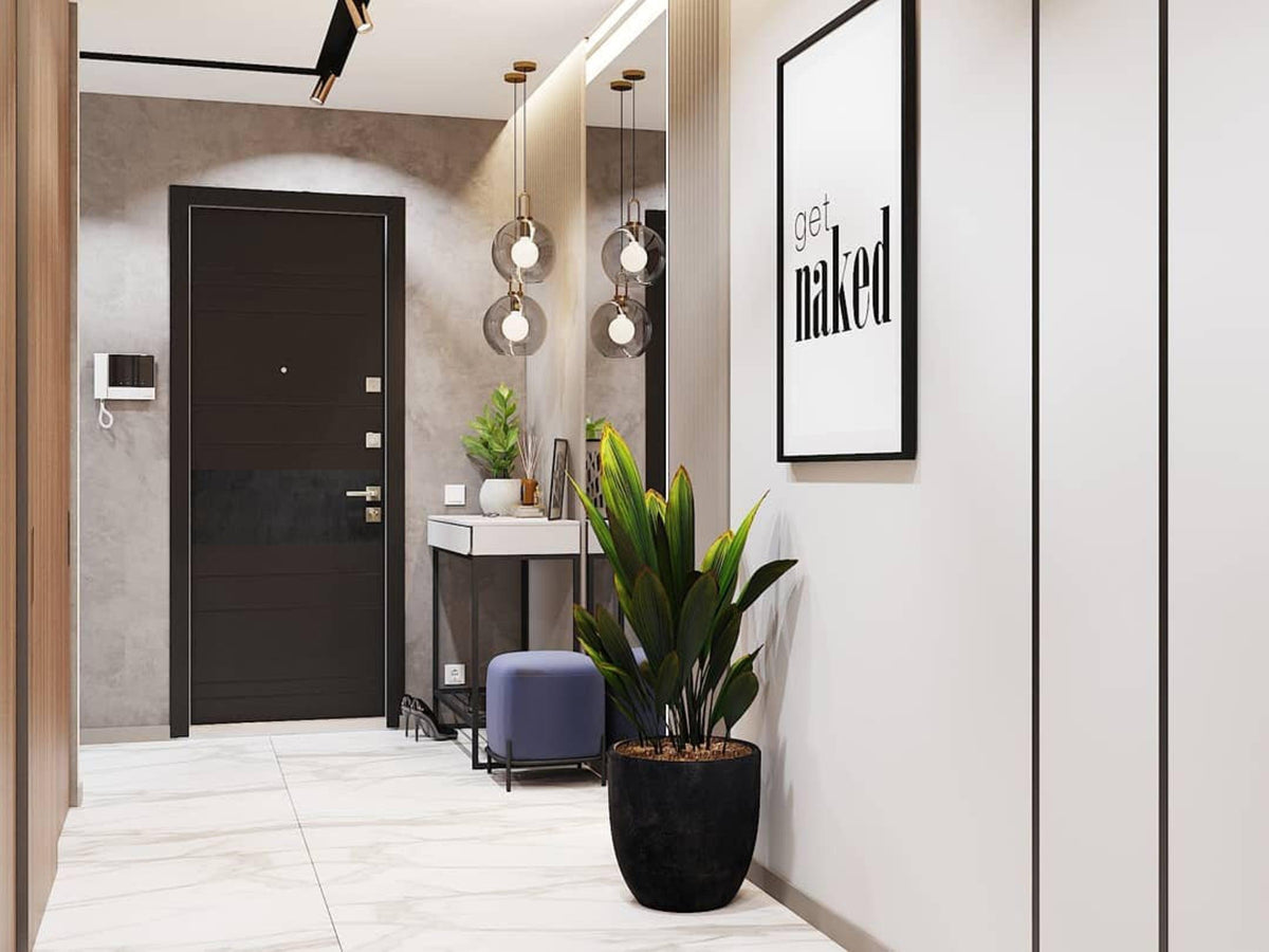 Lampadario moderno cilindrico in vetro e ottone a 1 luce