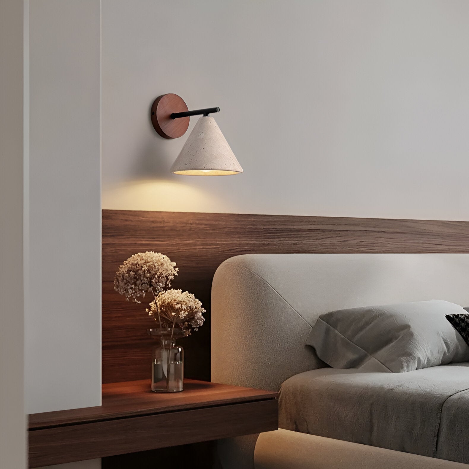 Moderne Travertin Kegel LED-Wandleuchte 1-flammig