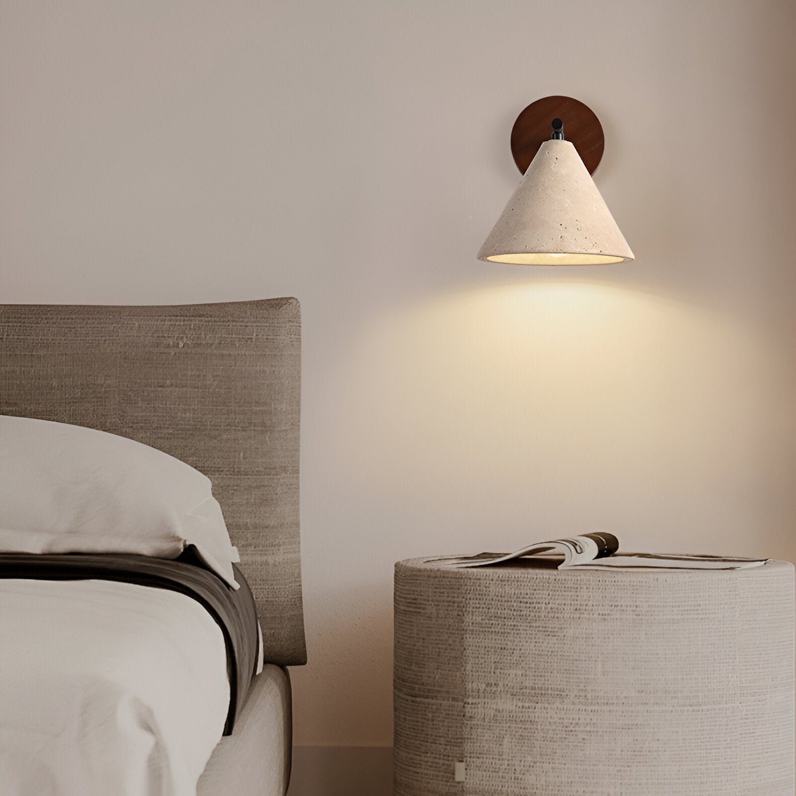 Moderne Travertin Kegel LED-Wandleuchte 1-flammig
