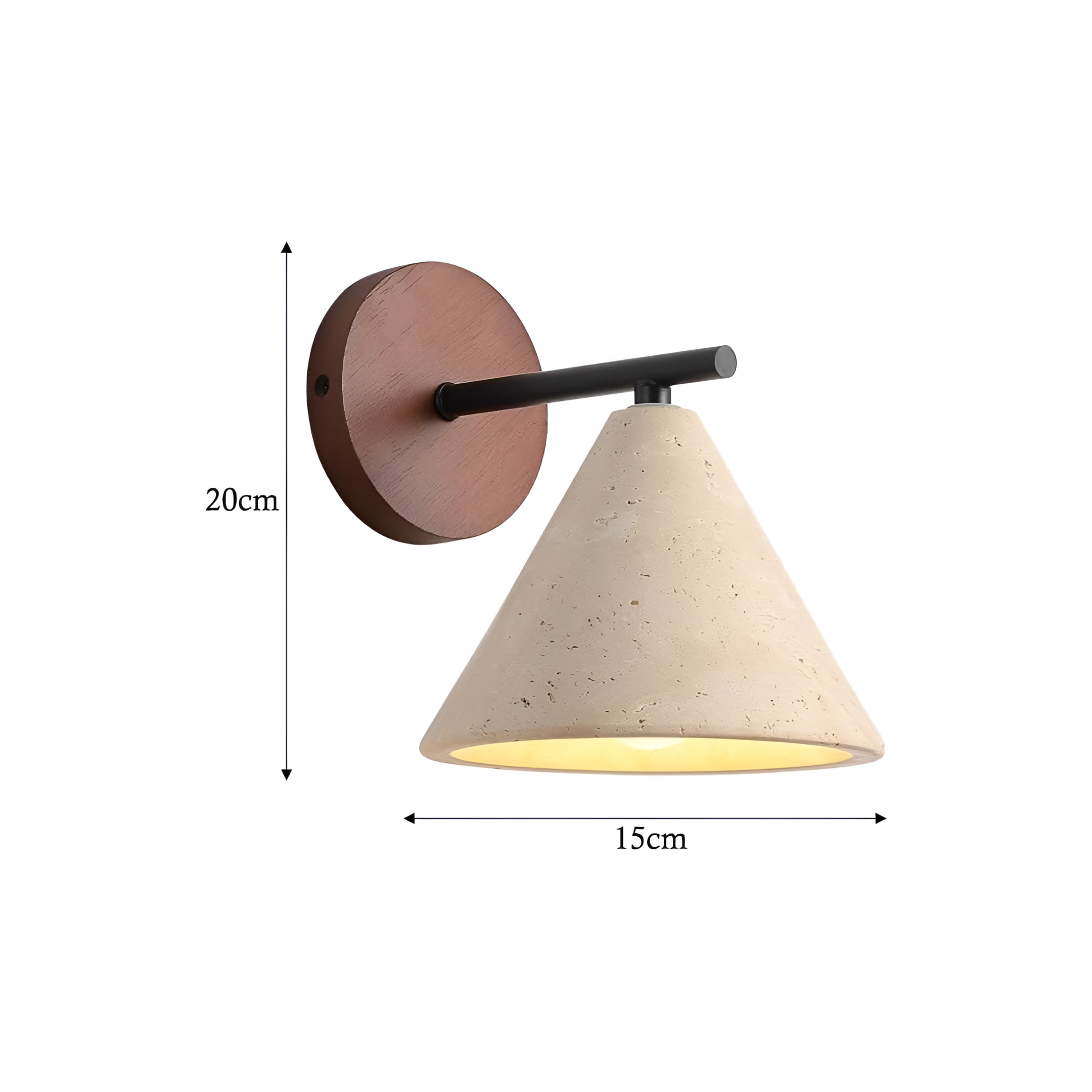 Moderne Travertin Kegel LED-Wandleuchte 1-flammig