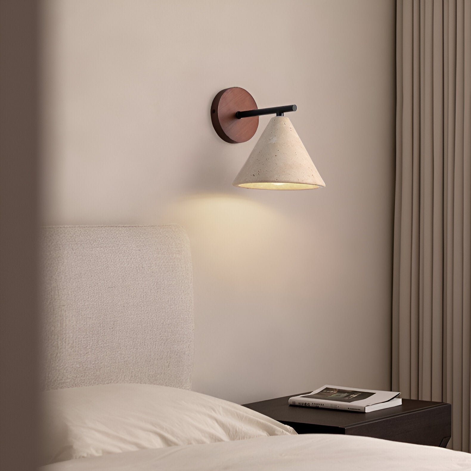 Moderne Travertin Kegel LED-Wandleuchte 1-flammig
