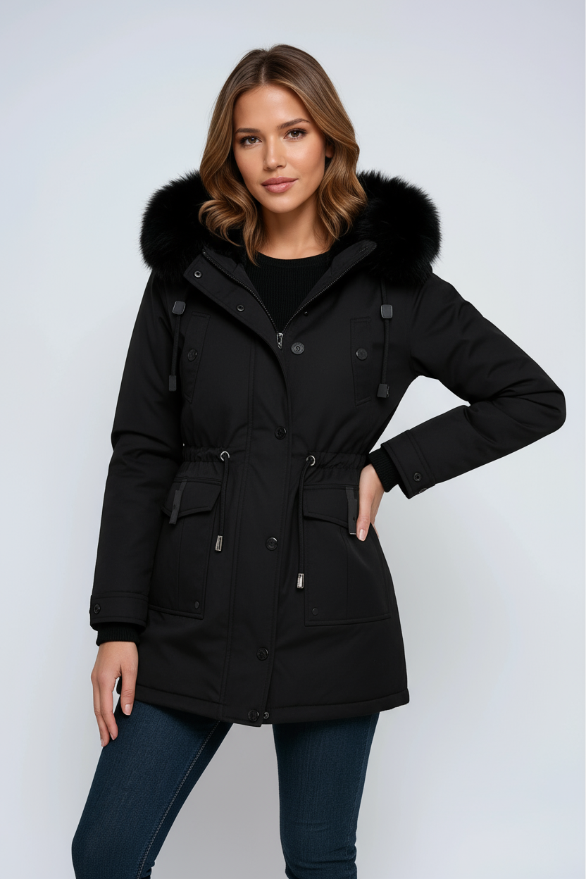 WOMEN’S PARKA COAT | WINTER JACKET WITH FUR HOOD