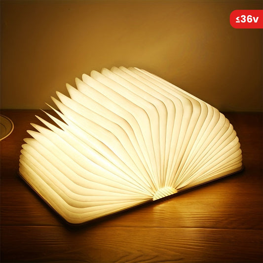 Folding Book Lamp – Rechargeable LED Bedside Light, 3-Color Portable Night Light