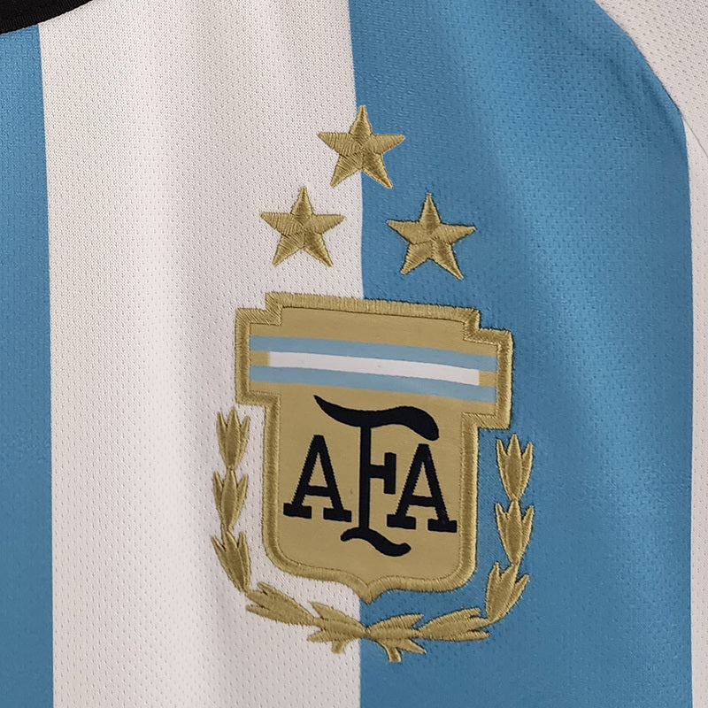 Argentina 2022 (Local) "Tres Estrellas" + Insignia de Campeón del Mundo