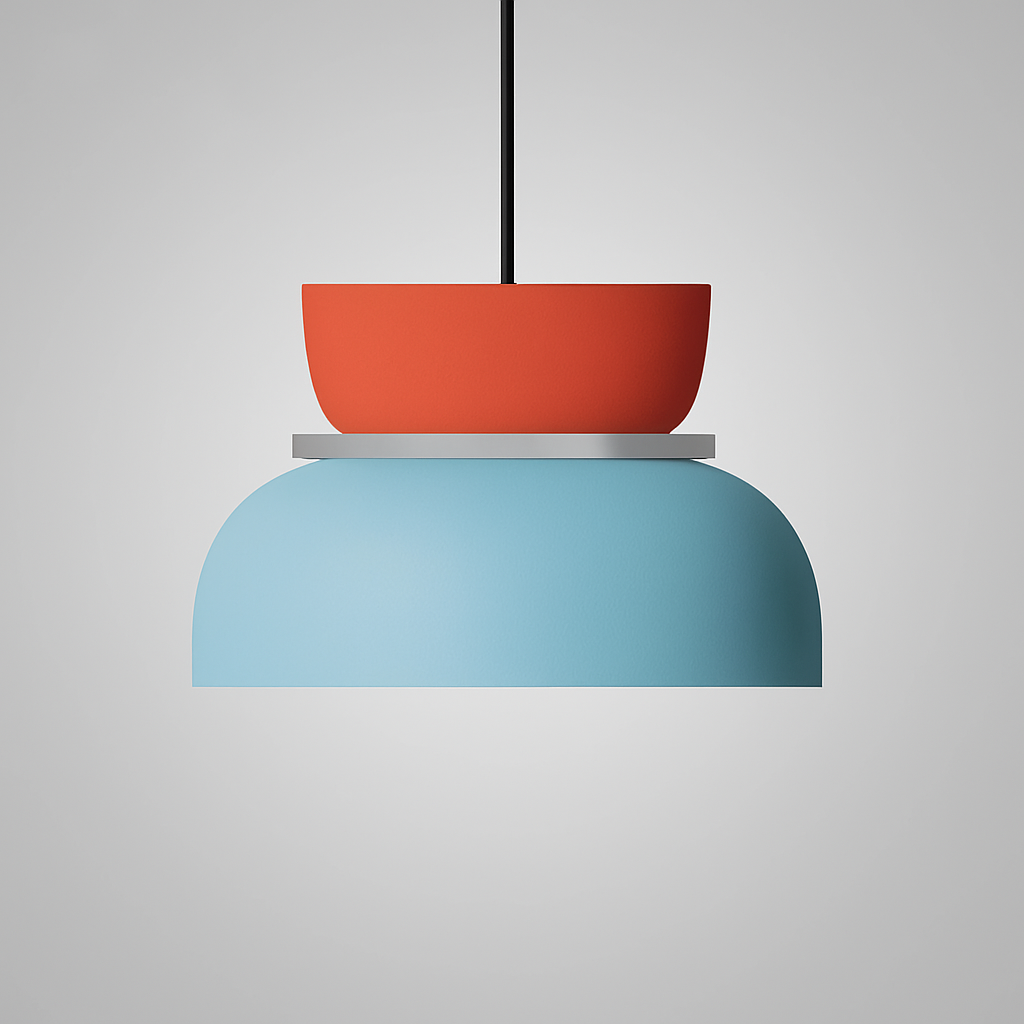 Lámpara colgante LED con cúpula bicolor de aleación de zinc nórdica de 1 luz