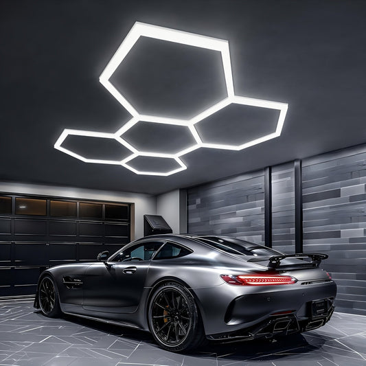 Hexagon LED Garage Lights (24 Pack) | Super Bright Ceiling Light System