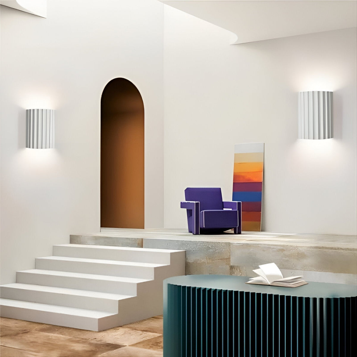 Applique da parete in resina nordica a strisce LED 1 luce