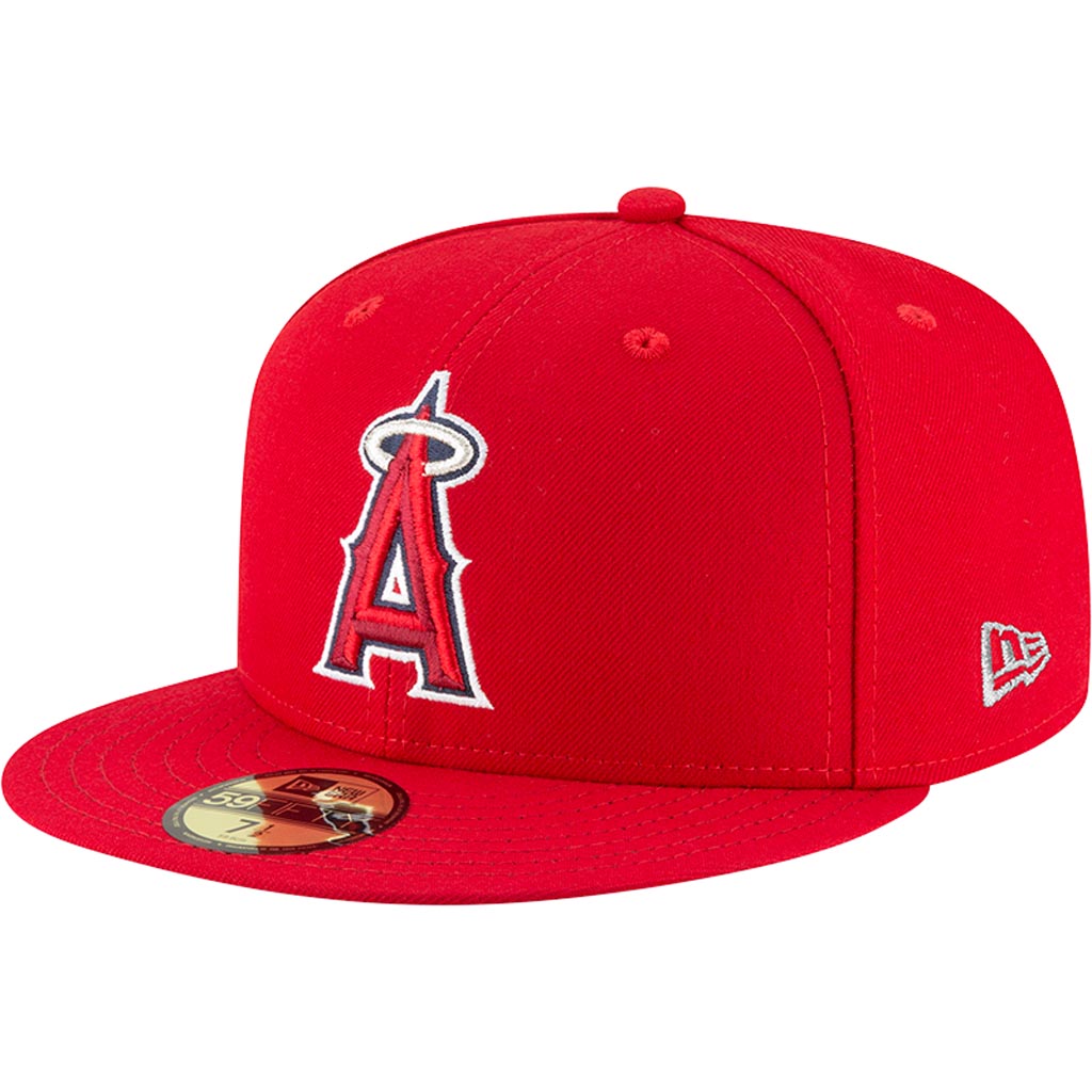 Gorra ajustada New Era 59FIFTY de la colección auténtica local para jóvenes de los Los Angeles Angels de la MLB - Rojo