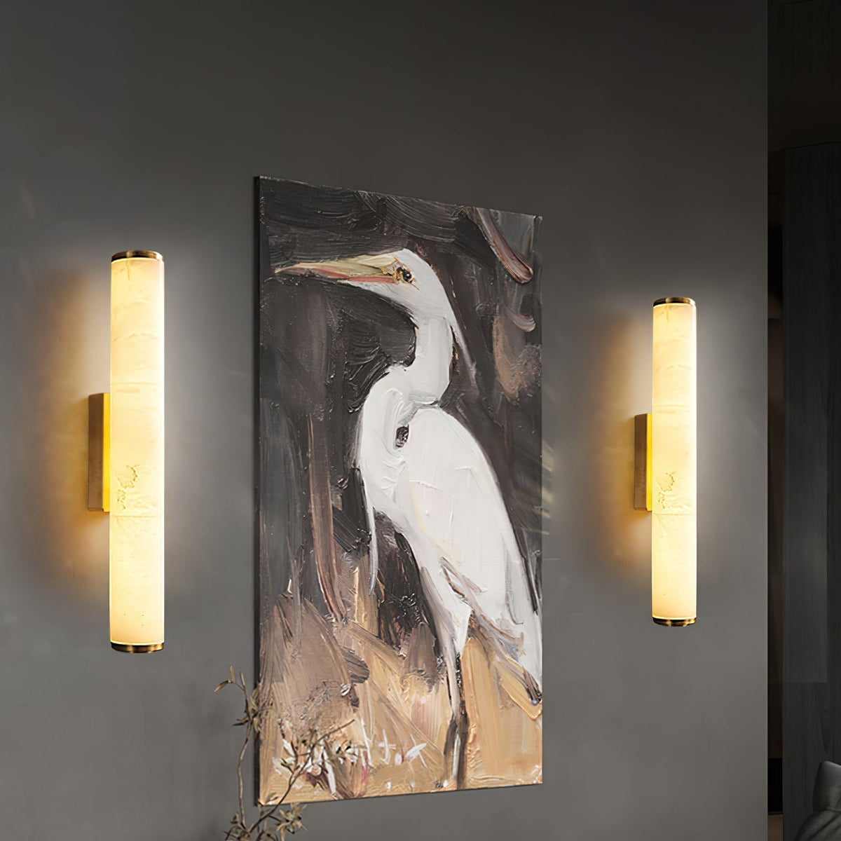 Modern Minimalist Spanish Marble Copper Wall Sconce LED 1-Light