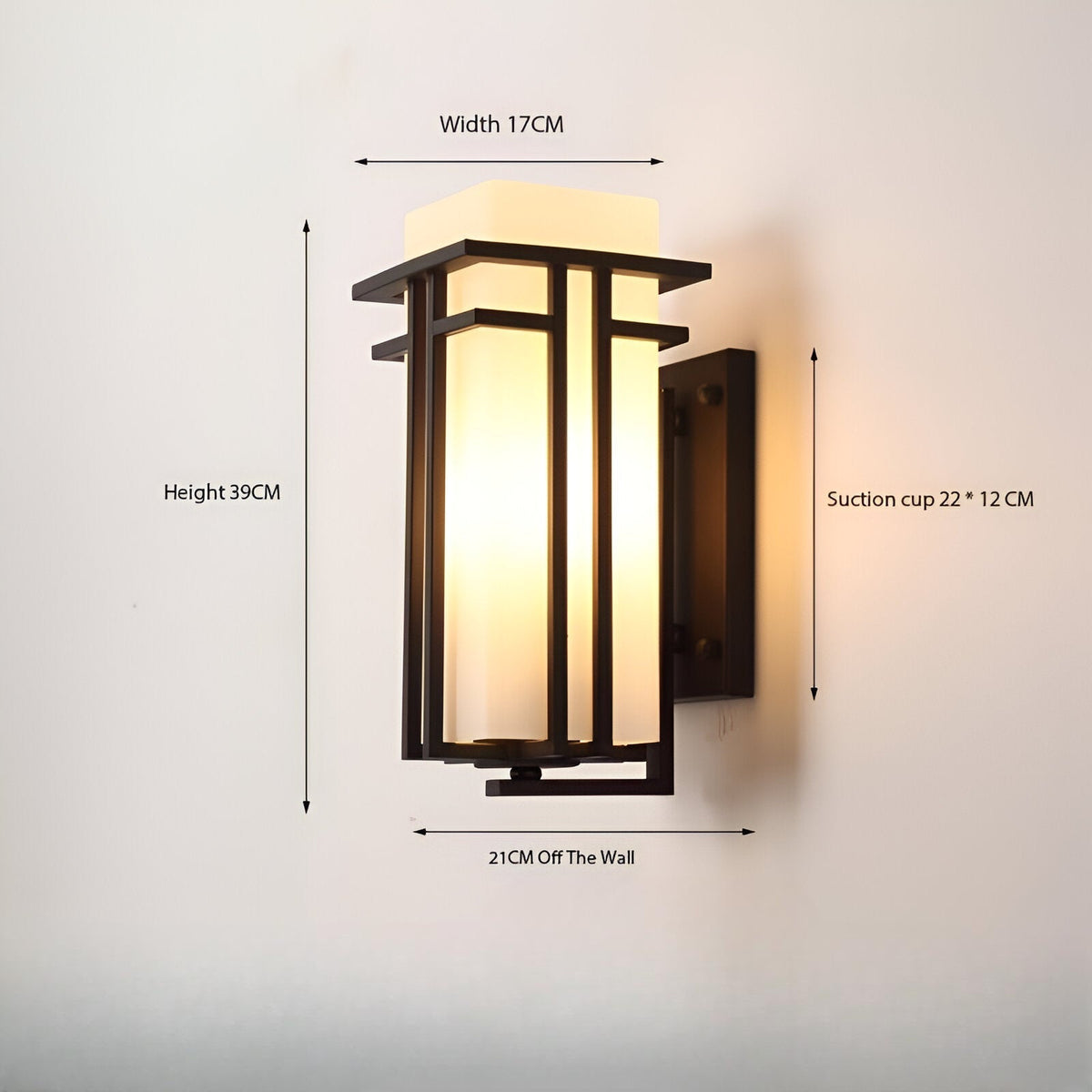 Lampada da parete esterna retrò industriale in ferro con vetro LED 1 luce