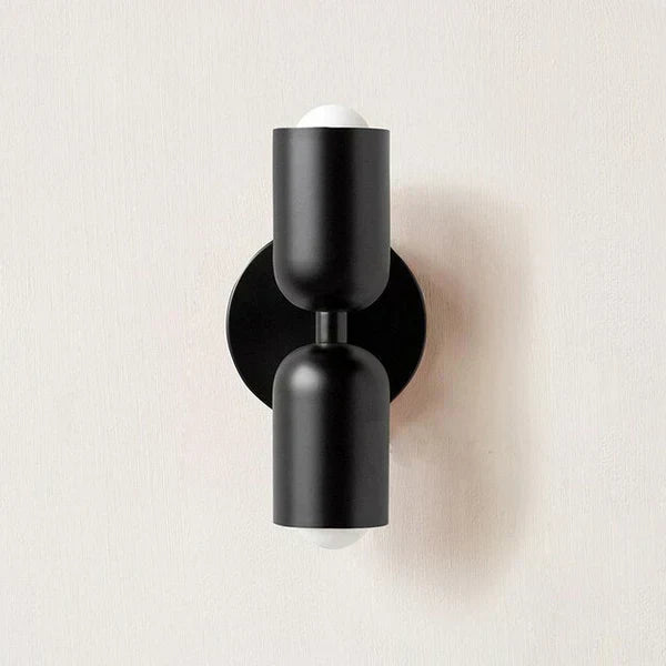 Moderne Metall-Zylinder LED-Wandleuchte 2-flammig