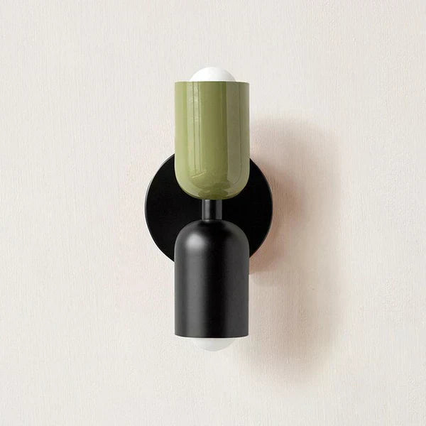 Moderne Metall-Zylinder LED-Wandleuchte 2-flammig