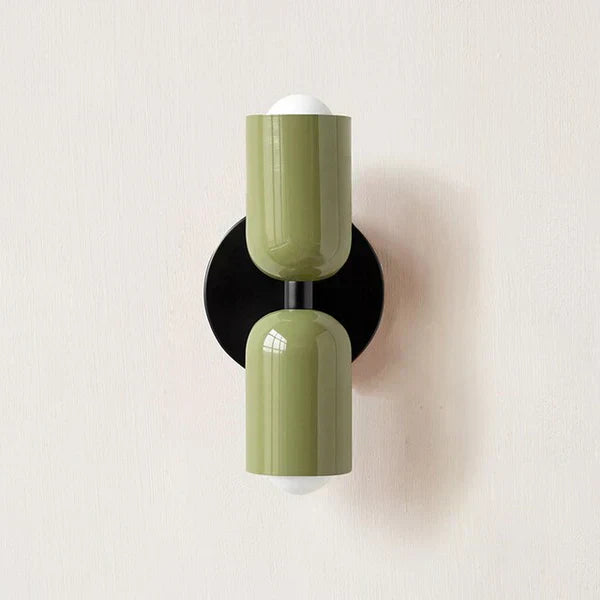 Moderne Metall-Zylinder LED-Wandleuchte 2-flammig