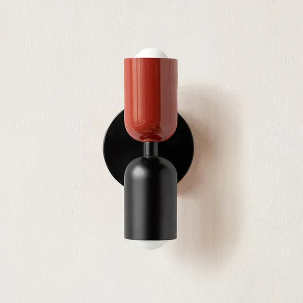 Moderne Metall-Zylinder LED-Wandleuchte 2-flammig