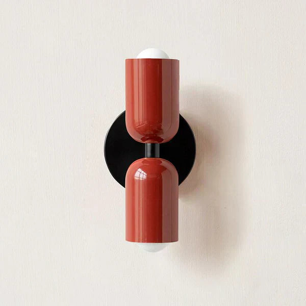Moderne Metall-Zylinder LED-Wandleuchte 2-flammig