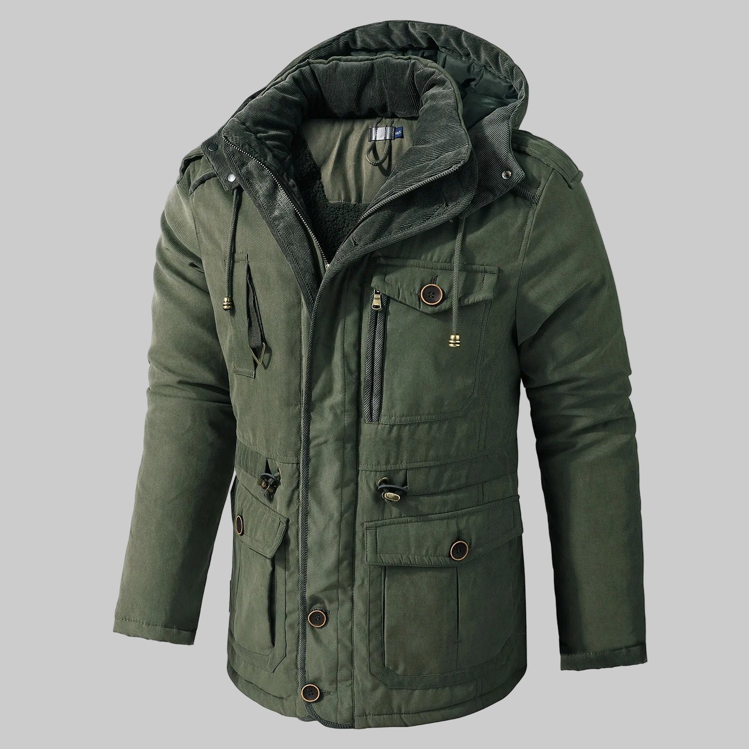 Giacca invernale da uomo con tasche versatili – Design versatile per il freddo