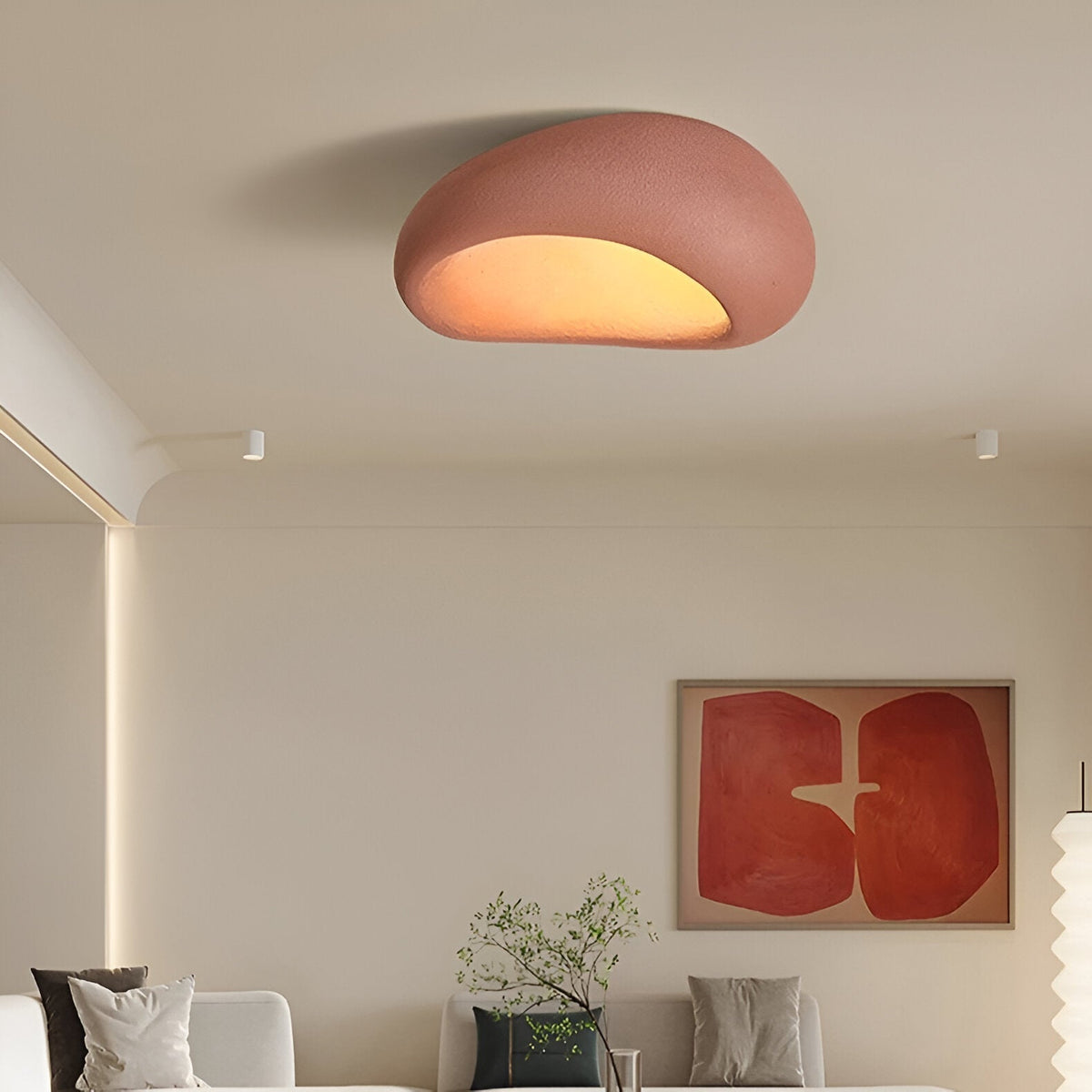 Nordic Wabi-Sabi Minimalist LED Stone Ceiling Light
