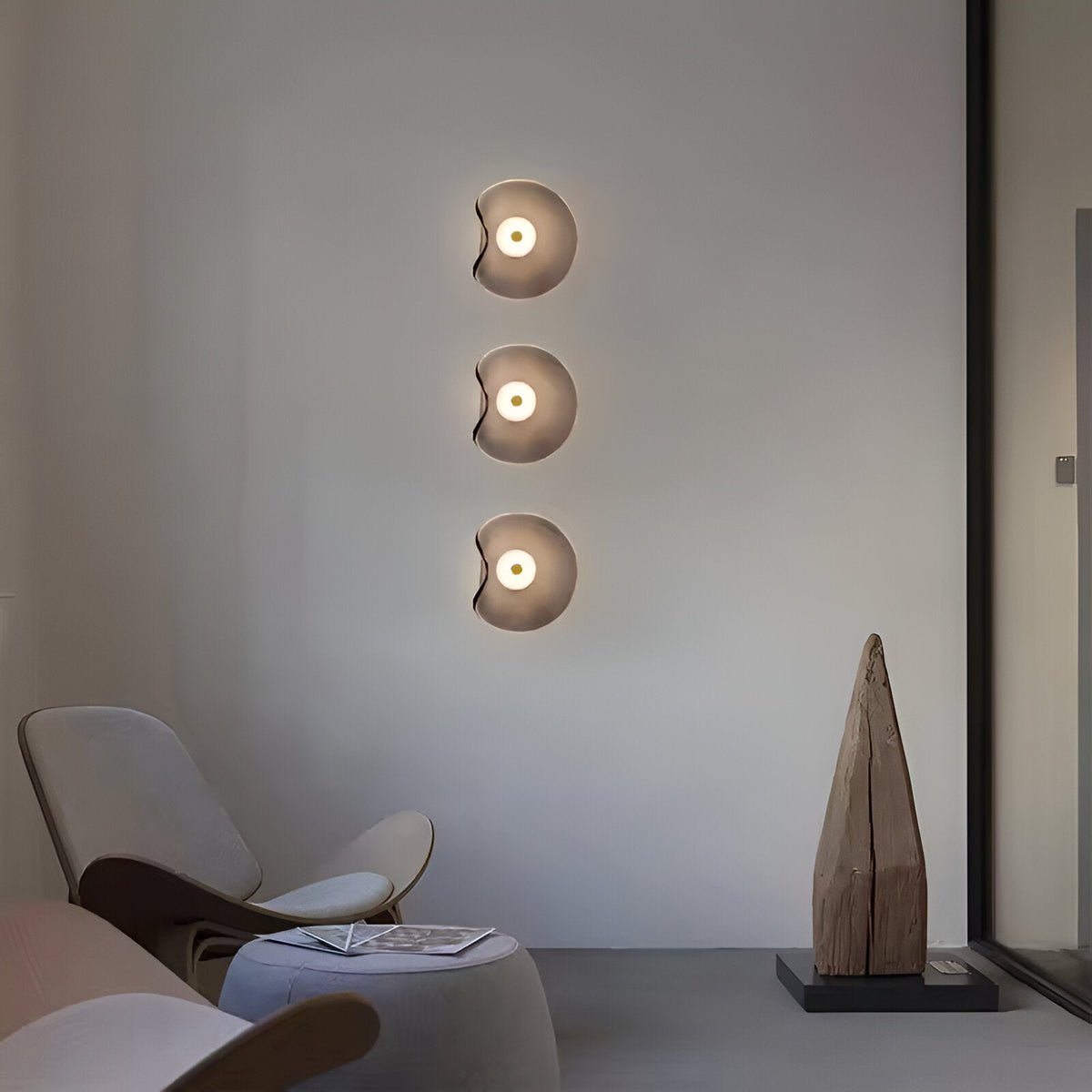 Nordische gebogene Glas Japandi LED-Wandleuchte 1-flammig