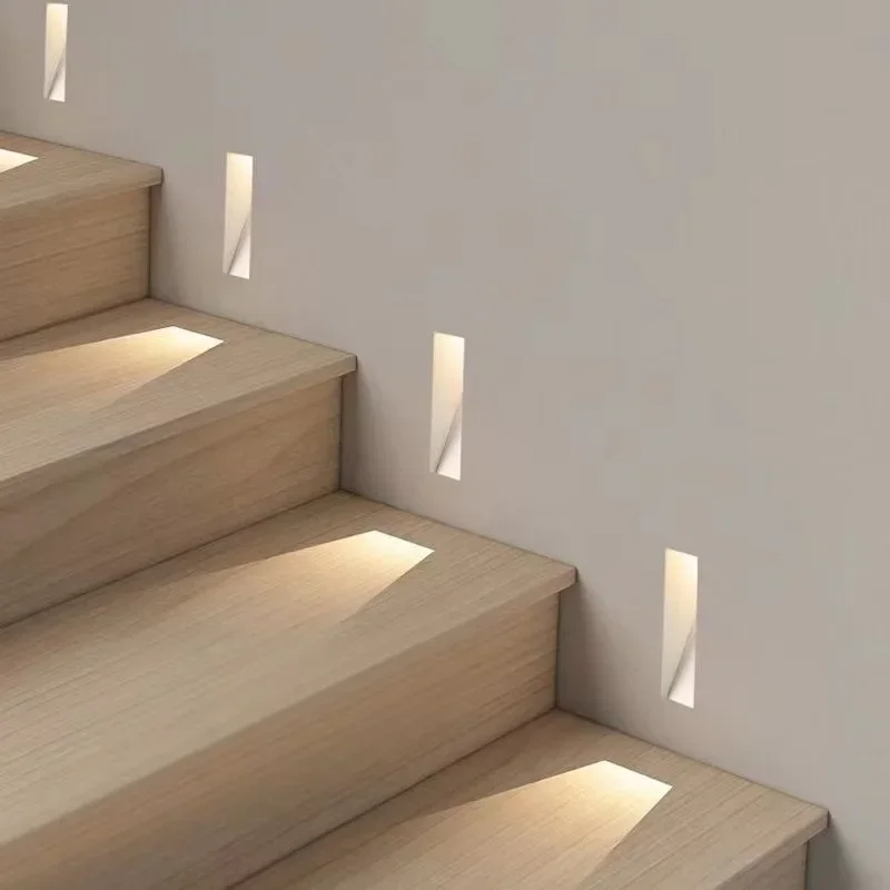 Lampada da parete LED per scale in acciaio inox senza cornice nordica 1 luce con sensore