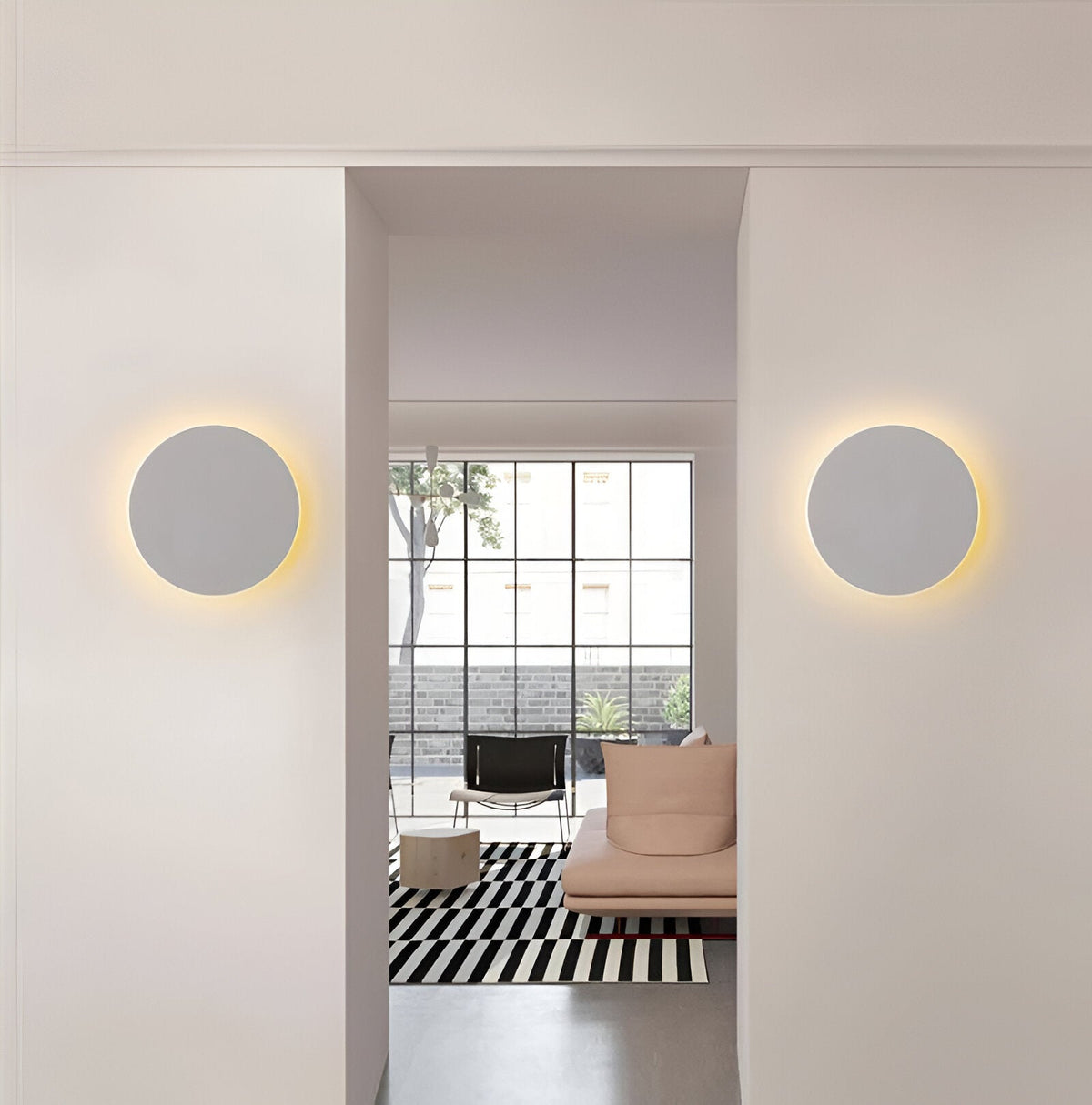 Aplique LED redondo moderno nórdico de 1 luz